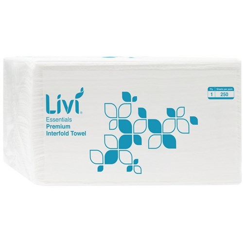 Livi 1421 Essentials Interfold 1 Ply 250 Sheet-Box Of 16 1 Livi 1421 Essentials Interfold 1 Ply 250 Sheet-Box Of 16